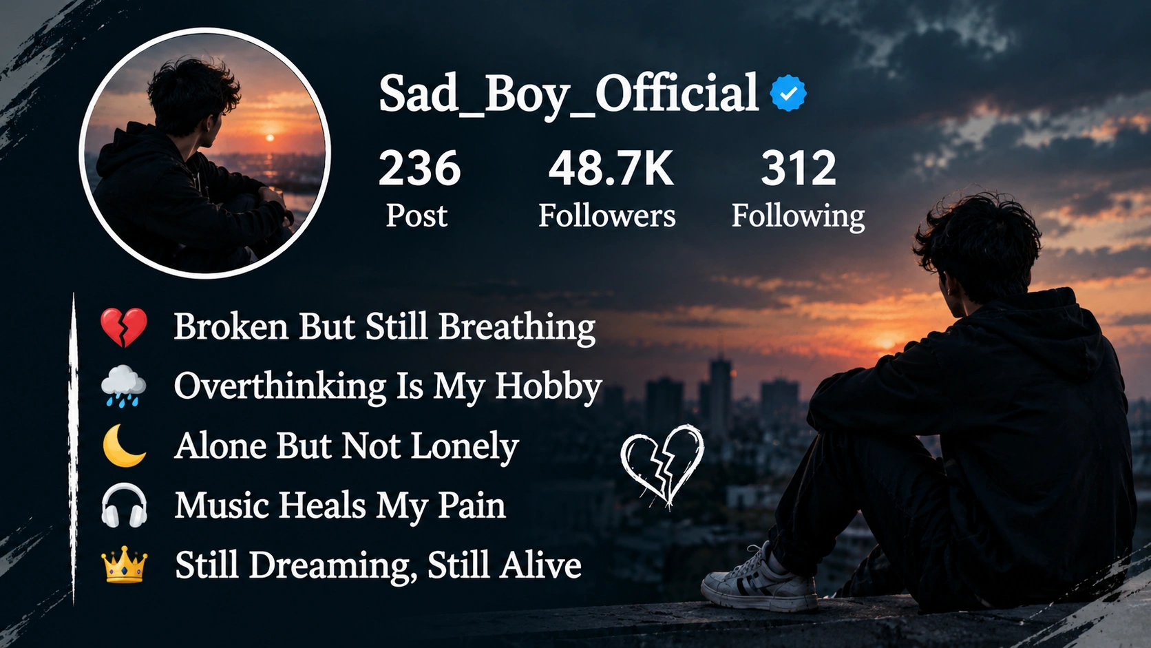 Instagram Sad Bio for Boys: 999+ Emotional and Stylish Ideas 2 Instagram Sad Bio for Boys 999+ Emotional and Stylish Ideas